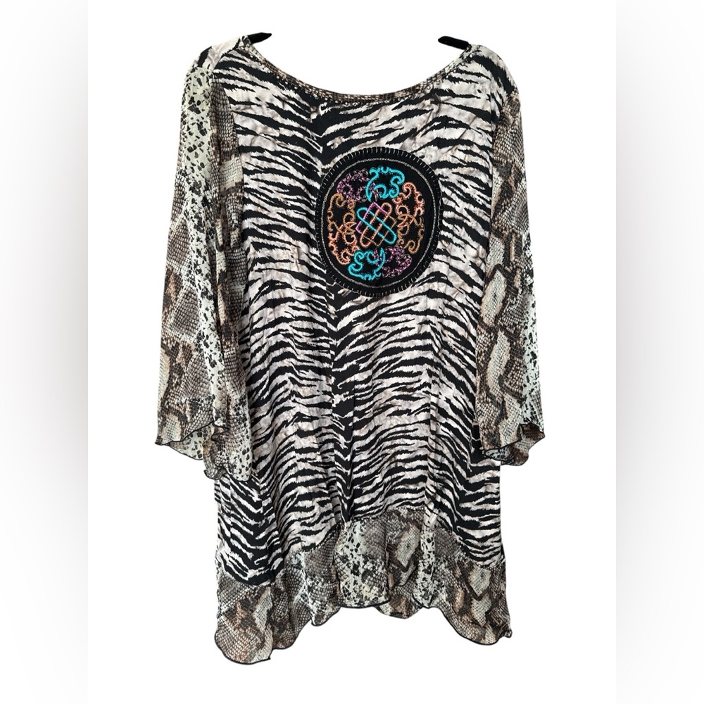 Faith Chic Zebra and Snake Print Tunic Size XL